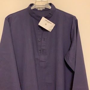 Khadi Cotton Long Kurta NWT Purple Made in India
